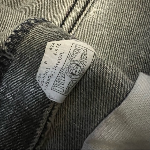 Vintage 80s Lee Black Stonewashed Ultra High Rise Tapered Mom Jeans Union Label - Picture 7 of 9